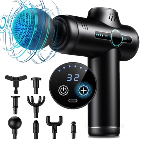 Spre kayou 筋膜リリースガン ハンディ ガン 筋膜ガン [32段階強力振動+8個ヘッド付属+最速3600回/分] MINI 1800mAh大容量(8時間以上連続使用) 筋肉リラックス Type-C充電式 液晶画面 450g小型 軽量 静音 携帯便利 日本語取扱説明書付き プレゼント ギフト最適 一年メーカー保証